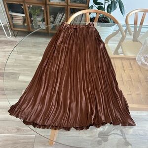 Zara Brown Pleated Skirt